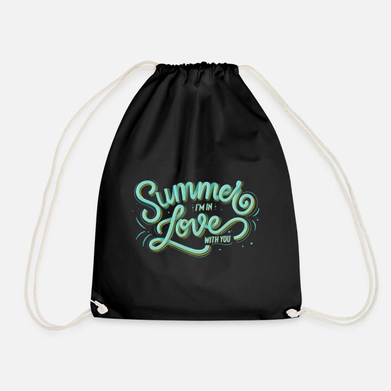 Summer I am in love with you - Turnbeutel - Schwarz