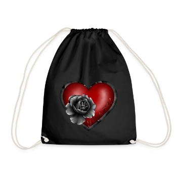 Heart I love you - Drawstring Bag - black - Front