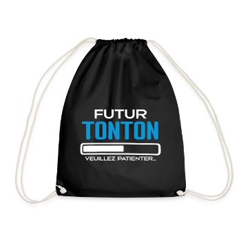 Futur Tonton Idée Cadeau Futur Tonton - Sac de sport léger - noir - Devant