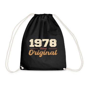 1978 Vintage Jubiläum Retro Geschenk 1978 - Turnbeutel - Schwarz - Vorne