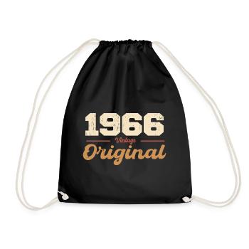 1966 Vintage Anniversary Retro Gift 1966 - Drawstring Bag - black - Front