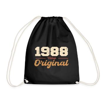 1988 Vintage Jubiläum Retro Geschenk 1988 - Turnbeutel - Schwarz - Vorne
