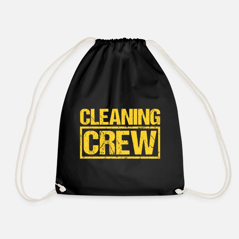 Cleaning Reinigungs Putz Crew Team Personal - Turnbeutel - Schwarz