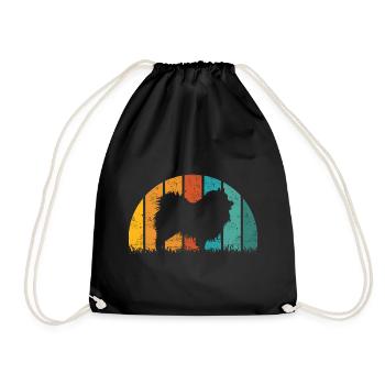 Wolfsspitz Vintage Rétro - Sac de sport léger - noir - Devant