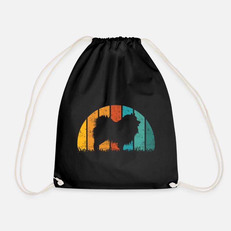 Wolfsspitz Vintage Retro - Turnbeutel - Schwarz