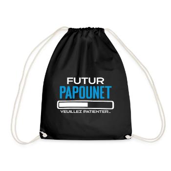 Futur Papounet Cadeau Fete des Peres Papa - Sac de sport léger - noir - Devant
