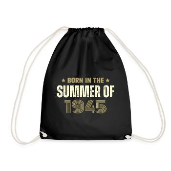 Jahrgang 1945 Jahrgang 1945 Geburtstagsgeschenk - Turnbeutel - Schwarz - Vorne