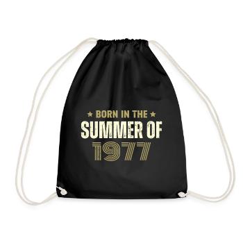 Jahrgang 1977 Jahrgang 1977 Geburtstagsgeschenk - Turnbeutel - Schwarz - Vorne