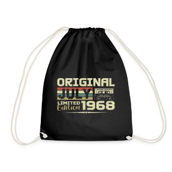 July 1968 Birthday Gift Born in July - Drawstring Bag - black - Front