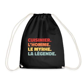 Cuisinier, l'homme, le mythe, la légende, humour - Sac de sport léger - noir - Devant