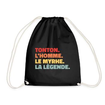 Tonton l'homme le mythe la légende | Cadeau Tonton - Sac de sport léger - noir - Devant