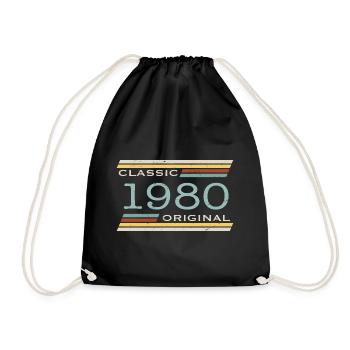 Vintage 1980, Classic, Original - Drawstring Bag - black - Front