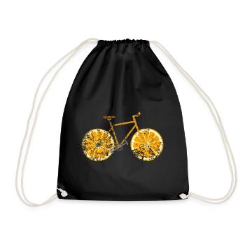 Bicycle Fruit Fruit Retro Vintage Grunge - Drawstring Bag - black - Front