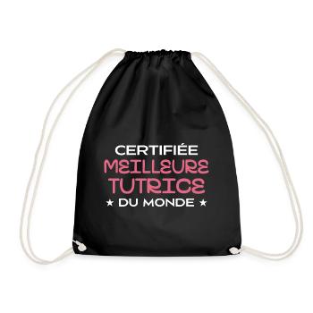 Certified Best Tutor in the World - Drawstring Bag - black - Front