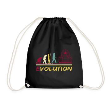 Airboat Swamp Boat Hovercraft Evolution Vintage - Drawstring Bag - black - Front