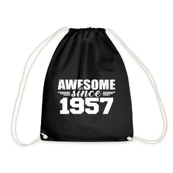 Né en 1957 Vintage Cadeau Anniversaire Rétro 1957 - Sac de sport léger - noir - Devant