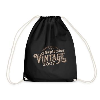 Birthday September 2007 Gift September 2007 - Drawstring Bag - black - Front