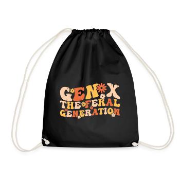 Gen X Die wilde Generation Lustig Generation X - Turnbeutel - Schwarz - Vorne