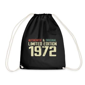 1972 Geburtstagsgeschenk 1972 Jahrgang 1972 Retro - Turnbeutel - Schwarz - Vorne