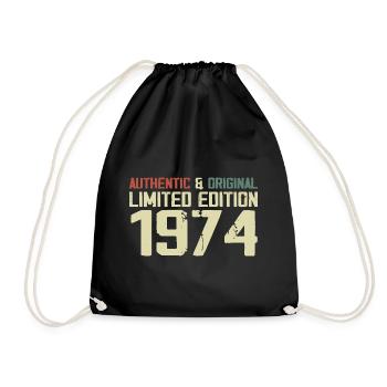 1974 Birthday Gift 1974 Vintage 1974 Retro - Drawstring Bag - black - Front