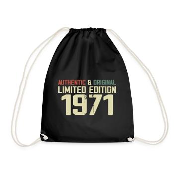 1971 Birthday Gift 1971 Vintage 1971 Retro - Drawstring Bag - black - Front