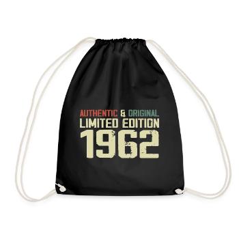 1962 Geburtstagsgeschenk 1962 Jahrgang 1962 Retro - Turnbeutel - Schwarz - Vorne