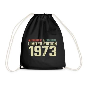 1973 Geburtstagsgeschenk 1973 Jahrgang 1973 Retro - Turnbeutel - Schwarz - Vorne