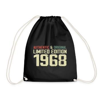 1968 Geburtstagsgeschenk 1968 Jahrgang 1968 Retro - Turnbeutel - Schwarz - Vorne