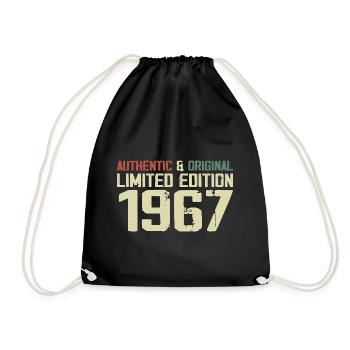 1967 Geburtstagsgeschenk 1967 Jahrgang 1967 Retro - Turnbeutel - Schwarz - Vorne