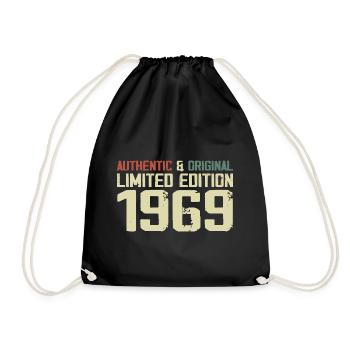 1969 Geburtstagsgeschenk 1969 Jahrgang 1969 Retro - Turnbeutel - Schwarz - Vorne