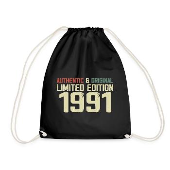 1991 Birthday Gift 1991 Vintage 1991 Retro - Drawstring Bag - black - Front