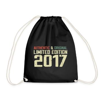 2017 Geburtstagsgeschenk 2017 Jahrgang 2017 Retro - Turnbeutel - Schwarz - Vorne