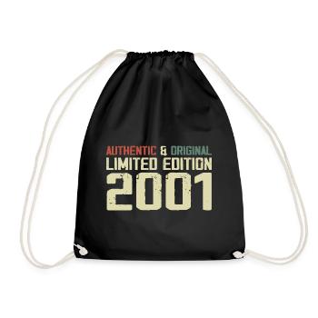 2001 Birthday Gift 2001 Vintage 2001 Retro - Drawstring Bag - black - Front