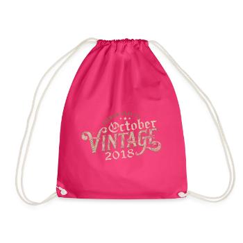 Octobre Cadeau D'anniversaire | Né en Octobre 2018 - Sac de sport léger - fuchsia - Devant