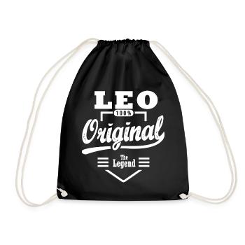 Cadeau Leo original personnalisé prénom leo - Sac de sport léger - noir - Devant