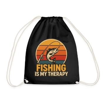 La pêche est ma thérapie - Sac de sport léger - noir - Devant