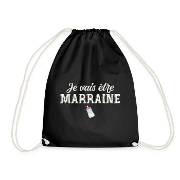 Je vais être marraine / future marraine - Sac de sport léger - noir - Devant
