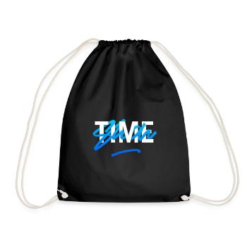 It's Show Time Blue Graffiti Basketball - Drawstring Bag - black - Front