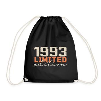 Born in 1993 | Vintage 1993 Retro Birthday - Drawstring Bag - black - Front