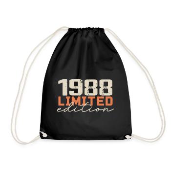 Né en 1988 | Vintage 1988 Anniversaire Rétro - Sac de sport léger - noir - Devant