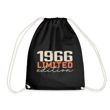 Born in 1966 | Vintage 1966 Retro Anniversary - Drawstring Bag - black - Front