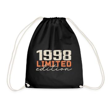 Né en 1998 | Vintage 1998 Anniversaire Rétro - Sac de sport léger - noir - Devant