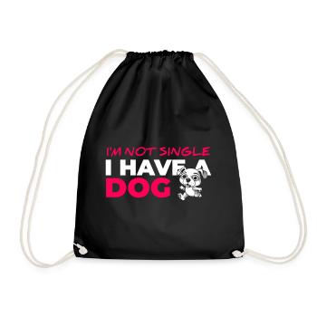 Am not Single I Have A Dog - Drawstring Bag - black - Front