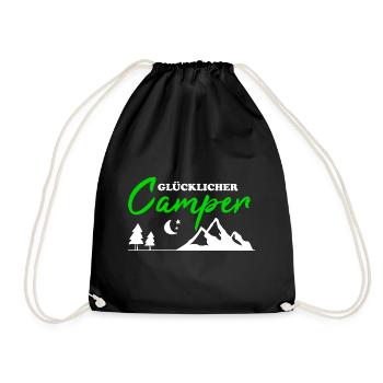 Happy Camper Camping Hommes Cadeau Drôle - Sac de sport léger - noir - Devant