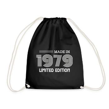 1979 Birthday Gift Idea 1979 - Drawstring Bag - black - Front