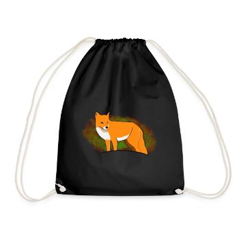New - Cooler Fuchs Tier / Cool Fox Animal - Drawstring Bag - black - Front
