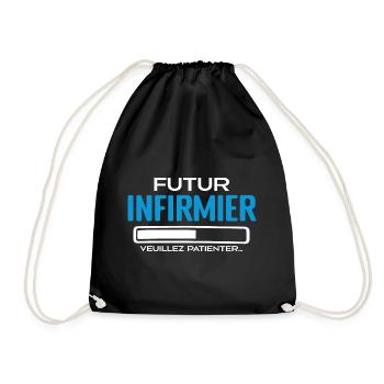 Futur Infirmier Idée Cadeau Infirmier - Sac de sport léger - noir - Devant