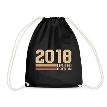 Jahrgang 2018 Geburtstag - 2018 Jahrgang 2018 Geschenk - Turnbeutel - Schwarz - Vorne