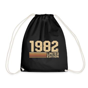 Jahrgang 1982 Geburtstag - Geschenk 1982 Jahrgang 1982 - Turnbeutel - Schwarz - Vorne