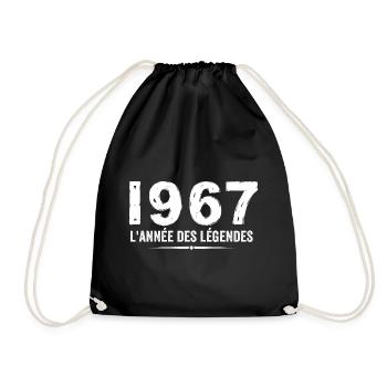 1967 Jahr der Legenden - 1967 Jubiläumsgeschenk - Turnbeutel - Schwarz - Vorne